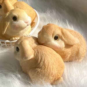 Factory-Direct Original Flocking Animals <b>Rabbits</b> Ornaments With Decompression Pinch Cute Vinyl Doll <b>Gifts</b> Made of TPR - Product Image 1