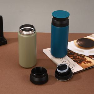 <b>Small</b> 350ml Japanese Harajuku Insulated Cup 304 Stainless Steel with Handle Flat Lid Portable <b>Travel</b> <b>Mug</b> for Tea - Product Image 2