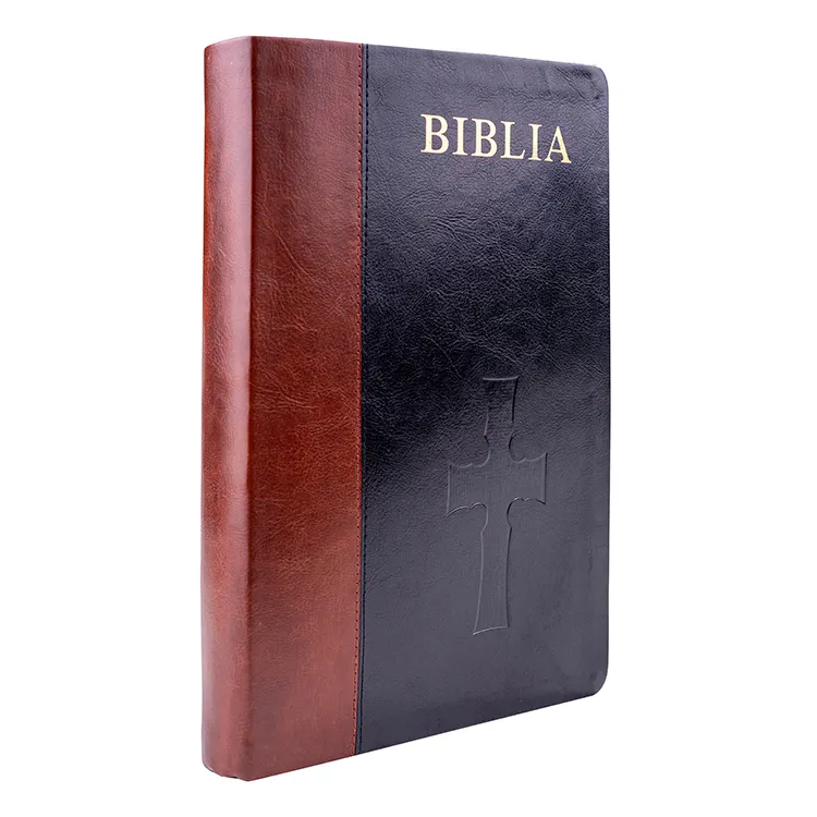 Fornecedor profissional fabricante venda quente popular couro macio espanhol inglês livros diário serviço de impressão Bíblia