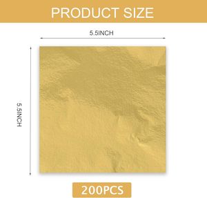 1000 Fogli di Lamina d'Oro Quadrati 5,5 X 5,5 Pollici per Doratura, Artigianato, Progetti Artistici Fai-da-Te, Cornici, Pareti Interne, Multiuso - Product Image 3