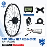Kit de conversion de vélo électrique 48V 500W, moteur à moyeu arrière à cassette, étanche, pour roues de vélo électrique 20, 24, 26, 27.5, 28, 29 pouces et 700C