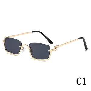 2024 tendance femmes lunettes de <span class=keywords><strong>soleil</strong></span> petit cadre carré nouveau Style moitié inférieure métal vente chaude <span class=keywords><strong>pare</strong></span>-<span class=keywords><strong>soleil</strong></span> diamant visage Rectangle - Product Image 2