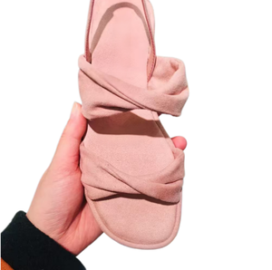 Sandales ouvertes en daim souple à brides nouées pour femmes, idéales pour l'été, avec semelle souple et design léger, conçues sur mesure pour les dames. - Product Image 5