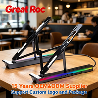 Support de bureau portable pour ordinateur portable, réglable sur 6 angles, compatible avec les ordinateurs portables de 15,6 pouces