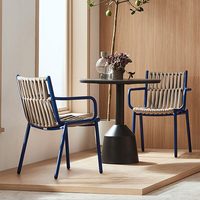 Ensemble de table et chaises en rotin avec structure en aluminium moderne pour l'extérieur, résistant à l'eau et au soleil, mobilier de loisirs tressé, combinaison pour jardin et balcon