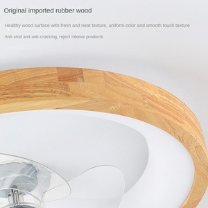 Plafonnier ventilateur LED moderne avec télécommande Base de salon maison intelligente forme ronde Design élégant - Product Image 6