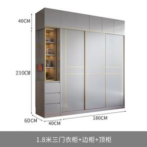 Armoire coulissante de luxe légère 2022 pour chambre à coucher, mobilier de maison, montage simple, grande armoire à portes coulissantes - Product Image 5