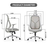 Chaise de bureau ergonomique directe d'usine avec conception moderne à mi-dossier pivotant en maille pour le bureau et les salles de réunion