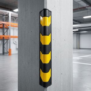 High Visibility L-Shape Wall Edge Protector Rubber <strong>Corner</strong> Guard with 4 Yellow Arrow Reflective <strong>Blocks</strong> for Warehouse Safety - Product Image 1