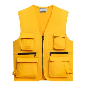 High quality sleeveless jacket multi pocket Work Vest Men waistcoat vest fishing vest