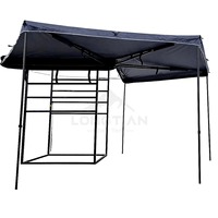 Auvent sans LED à double poteau 270 degrés, avec pince de 30 kg, sécurité momentanée, poteau unique, limite de torsion, récupération pliable 600D, LED OEM