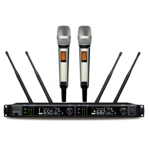 ADX400 Handheld Dual Channel <b>Wireless</b> <b>Microphone</b> with AA Battery and XLR Connector 150Meters Usage Distance - Product Image 4