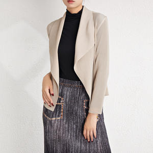 Miyake เสื้อโค้ทสตรีแฟชั่นแบบสั้นมีจีบแจ็คเก็ตบูติกเสื้อคาร์ดิแกนสำหรับผู้หญิง - Product Image 3