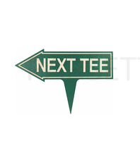 Signe d'orientation en HDPE laminé bicolore de 1cm d'épaisseur, vert et beige, gravé Next Tee Arrow Marker for Golf Course Park or Trail