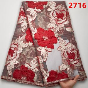 Tissu Jacquard Brocart Dentelle Africaine Mode avec Broderie Florale en Maille Dorée, Dentelle Française pour Robe <span class=keywords><strong>de</strong></span> Mariée 2533 - Product Image 5