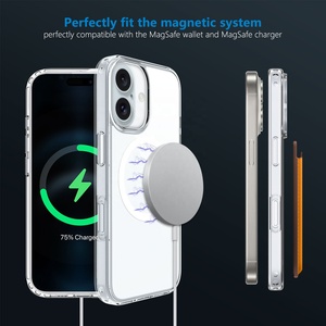 Coque de téléphone portable hybride transparente antichoc, coque de protection hybride pour téléphone portable, coque de téléphone en PC TPU pour iPhone 16 Pro - Product Image 6