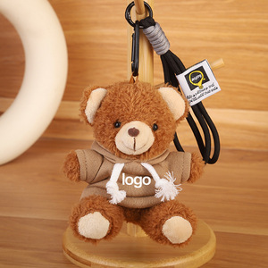 Nuevo Llavero de Peluche con Forma de Oso Teddy y Capucha, Súper Suave, 12 cm, con Logotipo Personalizable, Kawaii, de Algodón PP, ODM, Regalo Personalizado - Product Image 6