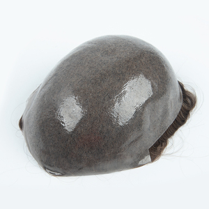 Yuanzhen Stock Prótesis Capilar Masculina de Cabello Humano Indio Natural, Aspecto Natural, 8x10, Base de PU Superfina, V-LOOP, Topper con Nudos de Una Sola Pieza - Product Image 2