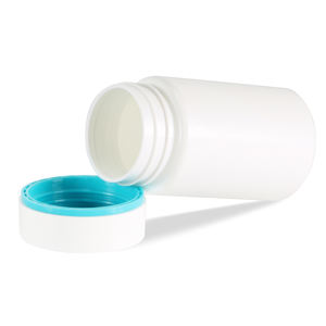 Bouteille en plastique HDPE blanche droite ronde vide avec bouchons colorés 100cc/120cc/135cc/150cc/175cc/200cc - Product Image 3