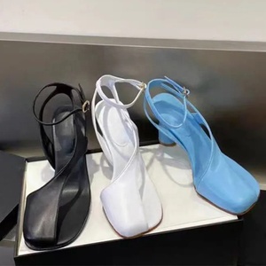 Women's Split Toe Sandals Designer Style Summer Ankle Buckles Straps Pumps Irregular Hook Heels Cut Out <b>Shoes</b> - Product Image 6