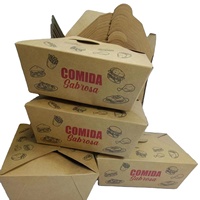 Boîtes à nouilles en papier écologiques résistantes à la graisse pour restaurants, contenants alimentaires à emporter personnalisés