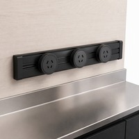 Cuisine extérieure préfabriquée pour jardin avec hotte aspirante, cuisinière à induction, système d'éclairage LED pour complexe hôtelier