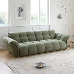 Popular Sofá Chesterfield de Terciopelo Crema, Diseño Moderno para Sala de Estar, Conjunto de Sofá de Esquina de Tres Plazas, Sofás Beige de Esponja de Alta Calidad - Product Image 4