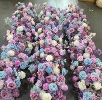 J-FR054 Guirlande de fleurs artificielles en soie, lavande, bleu, rose, pour allée de mariage, chemin de table en fausses fleurs