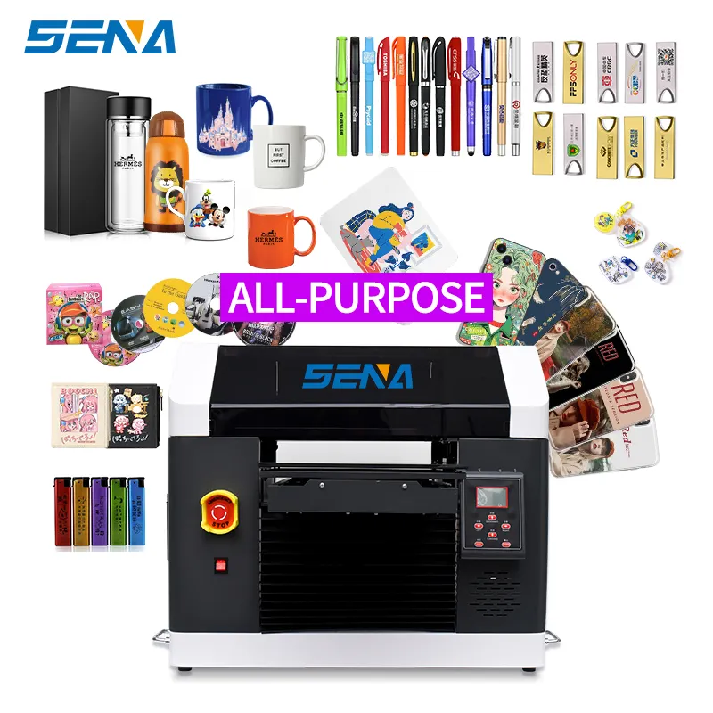 3045 Mini UV-Inkjet Flatbed Printer Fonecase Label Metalen Plaat Frisbee Acryl Keramische Tegel Logo Reclame Drukmachine