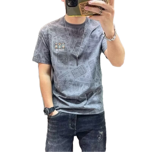 Camiseta Casual de Verano para Hombre, Marca de Moda, Tejido Holgado y Grueso con Estampado, Manga Corta - Product Image 1
