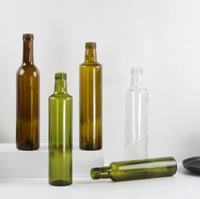 Bouteilles en verre d'huile d'olive Dorica en gros 250ml/500ml/750ml/1L carrées vertes et ambrées transparentes pour huile de cuisson