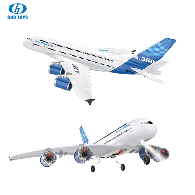 Amazon hot sale Simulation A380 RC Plane 2.4G 3CH EPP Toys Aircraft 6-Axis Gyro with Light DIY Radio control Airplane for kids