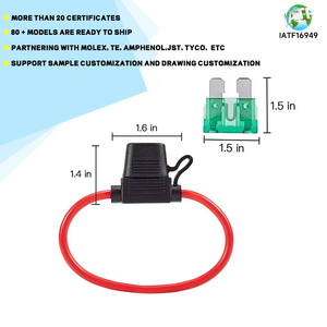 汽车线束样式1007电线20AWG 20厘米长度3A直列保险丝座或定制保险丝座中国线束 - Product Image 4