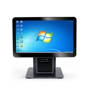 Terminal Pos de Windows con pantalla táctil Dual, sistema de caja registradora todo en uno, impresora
