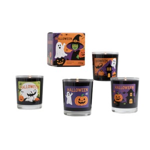 Halloween Scented Candles Set Glass Jar <b>Paraffin</b> Wax Cylinder Shape Each Holiday Decor Witch's Potion Pumpkin Party Blood M - Product Image 5