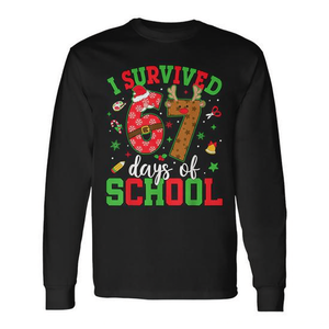 J'ai survécu à 67 jours d'école - T-shirt à manches longues pour Noël - Product Image 2