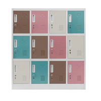 Armoire de rangement pour enfants en métal de petite taille avec 12 compartiments et serrure à clé, durable, pour les écoles et les jardins d'enfants