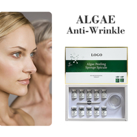 Marque privée 10 flacons Poudre exfoliante aux algues Éponge faciale DIY Spicules Soins de la peau naturels aux algues marines Réparer l'acné Nettoyer les pores 5 paires