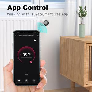 Vanne de radiateur Smart Home Zigbee WiFi 3A TRV avec télécommande vocale Tuya App PC ABS matériel hôtel <span class=keywords><strong>appartement</strong></span> chauffage au sol - Product Image 4