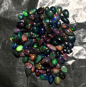 แหวนอัญมณีทรงหลวมสีดำสไตล์โอปอลหายากของชาวเอธิโอเปียทำแหวนอัญมณีทรงหลังเบี้ยแบบเรียบสำหรับทำเครื่องประดับราคาต่อกะรัตคุณภาพสูงจากธรรมชาติ AAA - Product Image 4