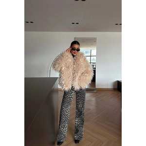 Mayfair <b>Fur</b> Overcoat Beige Reversible Plaid Trench Plus Size Blazer with Vintage Decoration Waterproof Woolen Fabric Dyed <b>Fox</b>" - Product Image 4