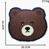Alphabet personnalisé A-Z éponge Chenile lettre numéro Patch 0-9 dessin animé ours marron brodé serviette avec fleur forme fait tissu