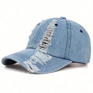 Casquette de baseball sans visière en denim délavé de haute qualité, vente en gros - Product Image 2