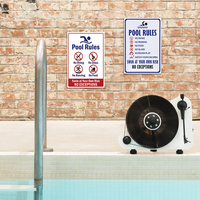 Juego de Letreros Metálicos con Reglas de Piscina Vintage, Decoración Retro para Pared de Piscina, Patio Trasero y Área de Piscina