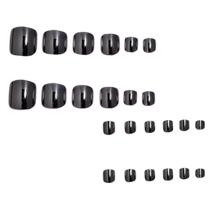 Faux ongles à presser en résine noire électrolytique, forme amande, longueur courte, style Ins pré-dessiné, pour <span class=keywords><strong>manucure</strong></span> féminine - Product Image 2