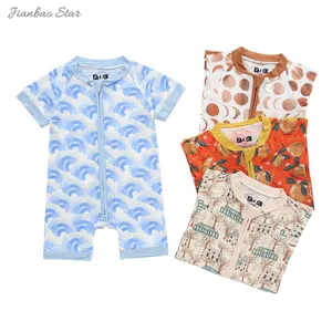 Combinaison une pièce à motif de couleur pour bébé, barboteuse d'été à volants à manches courtes, vêtements pour bébé, nouvelle collection