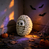 Figurine squelette de hérisson d'Halloween, ornement effrayant en os de hérisson, accessoire de scène sinistre pour la décoration de cimetière, pelouse ou cabane