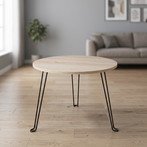 Mesa Redonda de Madera con Estructura de Alambre, Portátil, Económica, Convertible, Moderna, Mini Mesa para Laptop, Mesa de Centro para Té y Café, Muebles para Sala de Estar - Product Image 3