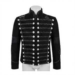 <b>Men</b> Black Style <b>Jacket</b> Stage Performance <b>Festival</b> Costume Outdoor Reproduction Uniform <b>Jacket</b> - Product Image 1