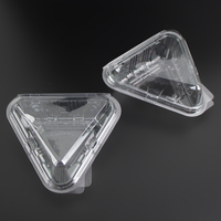 Boîte transparente en PET pour boulettes de riz, emballage alimentaire congelé, boîte d'emballage triangulaire en plastique pour sachets de sushi japonais